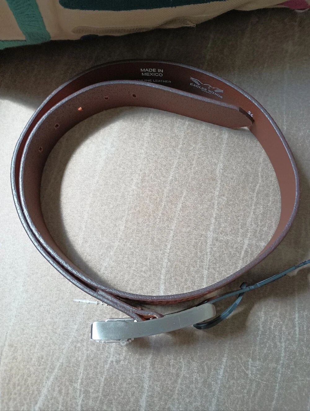 Eagles Wings Ohio State Buckeyes Brandish brown leather belt Size 34